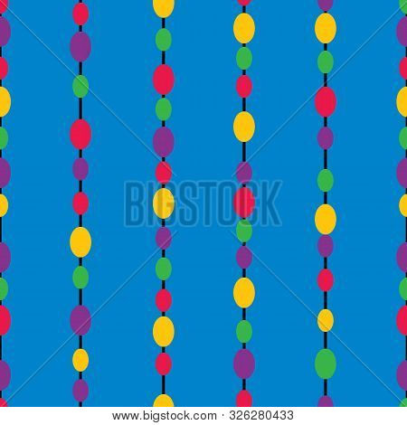 Colorful Unisex Beads On String Vector Seamless Pattern