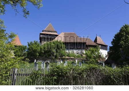 Viscri, Romania - April 29, 2018: Viscri Town Street View In A Spring Day