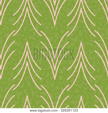 Abstract Pine Trees On Textured Background Vector Pattern