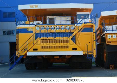 The World's Biggest Truck With Electric Drive System Consisting Of Four Electric Motors. Mining Two-
