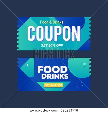 Food And Drink Coupon Ticket Graphics Design Vector Illustration