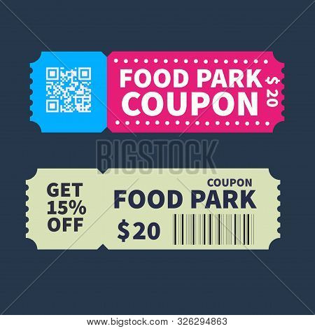 Food And Drink Coupon Ticket Graphics Design Vector Illustration