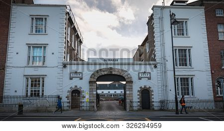 View Of The Guiness Distillery Storefront In Dublin, Ireland