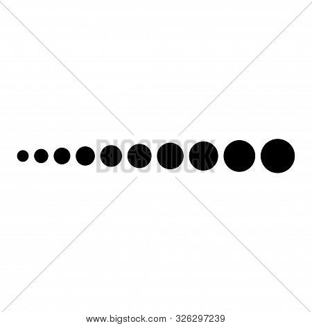 Dots From Small To Large. Black Circles. Vector