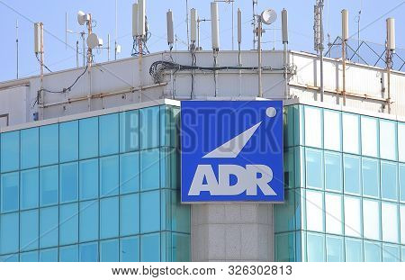 Rome Italy - June 19, 2019: Aeroporti Di Roma Adr Leonardo Da Vinci-fiumicino Airport Operateor Comp