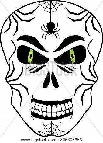 Spooky Spider Sugar Skull For Day Of The Dead And Halloween