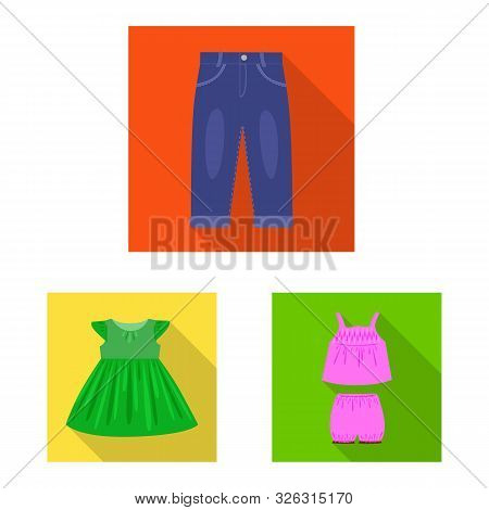 Vector Design Of Fashion And Garment Logo. Set Of Fashion And Cotton Stock Vector Illustration.
