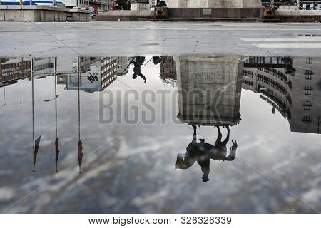 ANKARA, TURKEY - 15 JULY 2019: The statue of Ataturk in Ulus - Ankara, Turkey