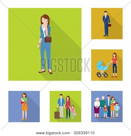 Vector Illustration Of Generation And Happy Symbol. Collection Of Generation And Avatar Stock Vector