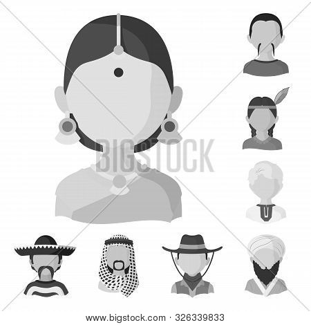 Isolated Object Of Person And Culture Symbol. Set Of Person And Race Stock Vector Illustration.