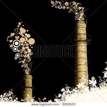 Sepia miraron Chimneystalk. Environmental Concept