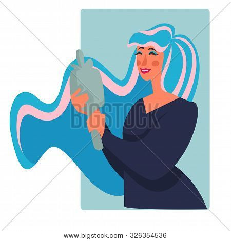 Woman Looking In Mirror, Smarten Up And Makeup Checking