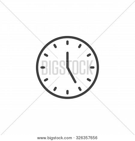 Five Oclock Line Icon. Linear Style Sign For Mobile Concept And Web Design. Clock Time Outline Vecto