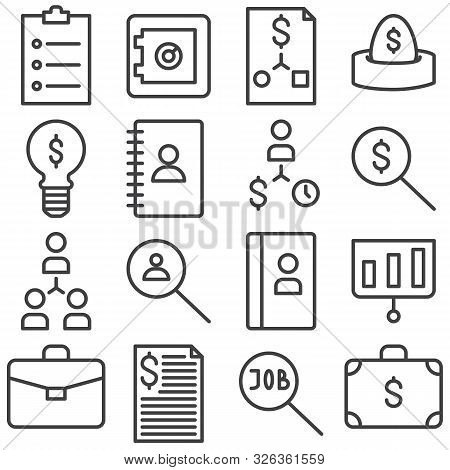 Business Line Icons Set. Linear Style Symbols Collection, Outline Signs Pack. Vector Graphics. Set I