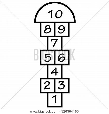 Hopscotch Icon On White Background. Flat Style. Hopscotch Game Symbol. Hopscotch Sign.