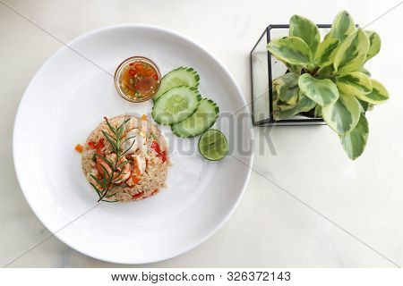 Fried Rice Or Stir-fried Rice With Shrimp And Vegetable