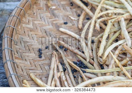 Yardlong Beans Dry And Yardlong Beans Pod In Basket