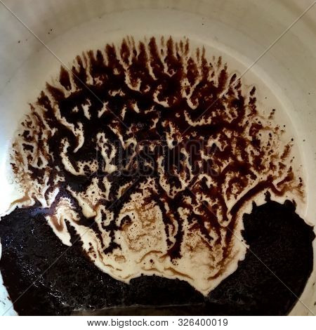 Barista Preparing Drink From Copper Turk, Boils Water For Divination On Small Fire In Cezve. Divinat