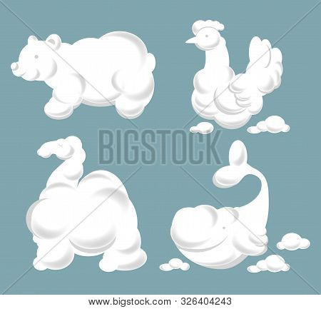 Animal Shaped Clouds Floating In The Summer Sky