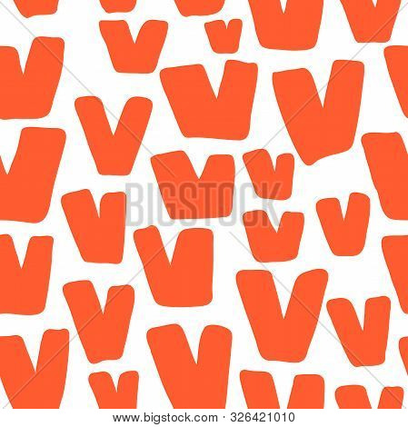 Seamless Vector Hand Drawn Calligraphic Brush Stroke Pattern. Colorful Style Design.