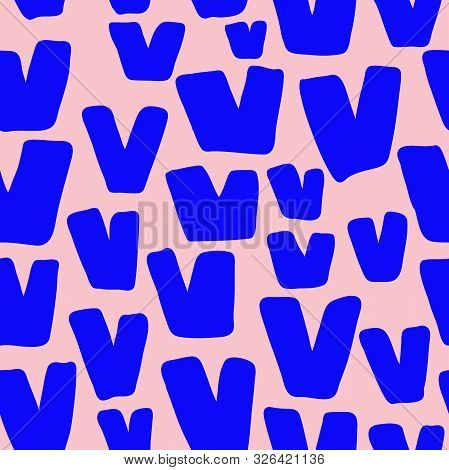 Seamless Vector Hand Drawn Calligraphic Brush Stroke Pattern. Colorful Style Design.