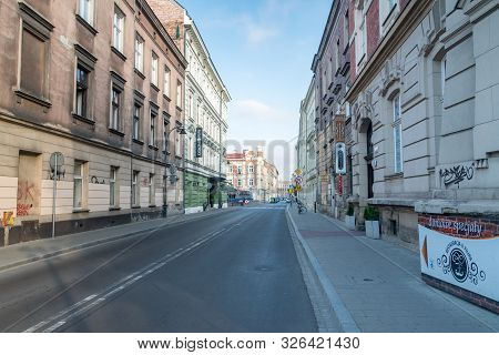 Krakow, Poland - July 27, 2019: Swietego Filipa Street View.