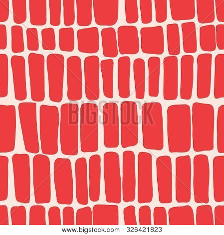 Seamless Vector Hand Drawn Calligraphic Brush Stroke Pattern. Colorful Style Design.