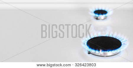 Banner. Gas-burner. Natural Gas In The House. Bhutan, Propane. Copy Space.