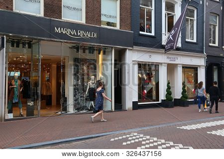 Amsterdam, Netherlands - July 10, 2017: People Shop At P.c. Hooftstraat In Amsterdam. Pieter Corneli