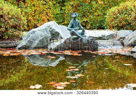 Saint Petersburg , Russia- October 5, 2019: Sculpture Of Kappa (japanese Water Demon) Was Made By Ko