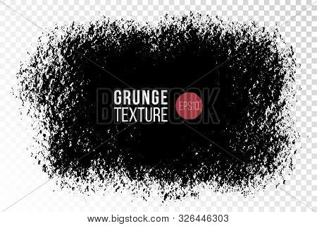 Vector Hand Drawn Big Textured Hand Painted Stain. Monochrome Ink Painted Backdrop. One Color Grungy