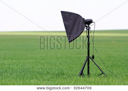 Studio Setup com luzes ao ar livre
