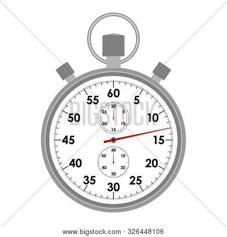 Stopwatch Graphic Icon. Stopwatch Symbol Isolated On White  Background. Design Template Closeup. Vec