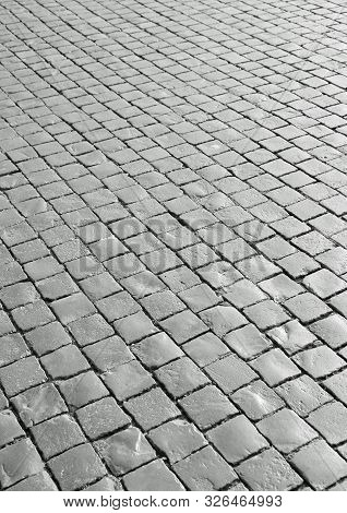 Detail Of Many Cobbles In Saint Peter Square In Vatican City