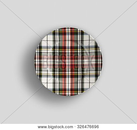 Designer Plate Round Shape In Check Graphics