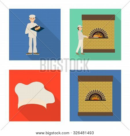 Vector Illustration Of Bakery And Natural Symbol. Set Of Bakery And Coffee Vector Icon For Stock.