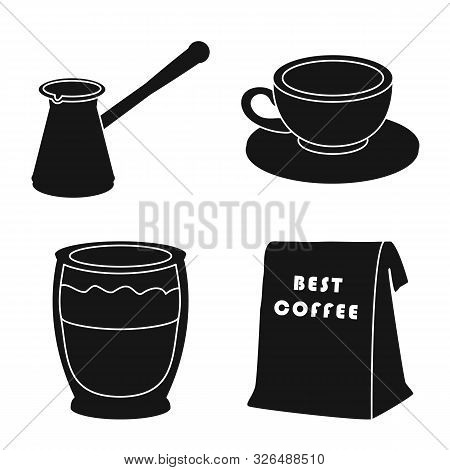 Isolated Object Of Cafe And House Sign. Set Of Cafe And Fresh Vector Icon For Stock.