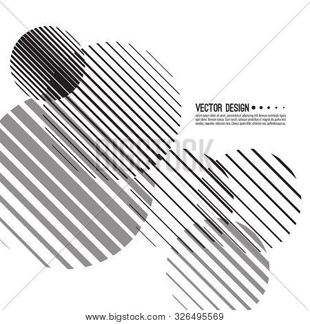 Abstract Monochrome Background With Spherical Geometric Shape. Vector Dynamic Spheres From Diagonal 