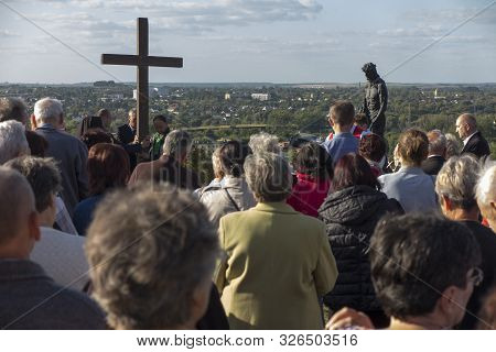Chelm, Poland, September 14, 2019: Prayer Meeting And Way Of The Cross At The Sanctuary Of The Mothe