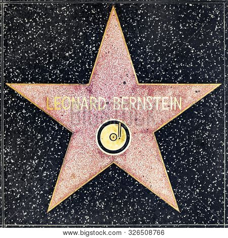 Los Angeles, Usa - March 17, 2019: Closeup Of Star On The Hollywood Walk Of Fame For Leonard Bernste