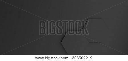 Abstract Modern Black Honeycomb Background, 3d Rendering