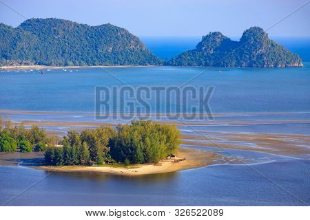 Tropical seascape view in Thailand near Chumpon city.