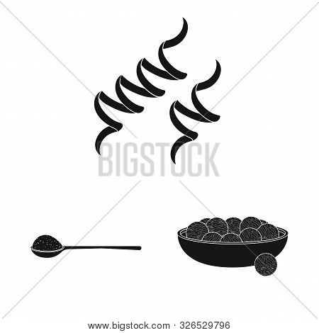 Vector Design Of Grass And Natural Icon. Set Of Grass And Seaweed Vector Icon For Stock.