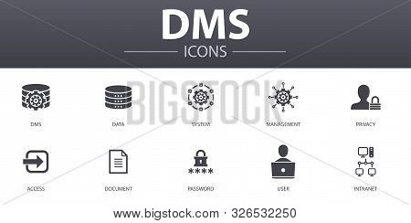 Dms Simple Concept Icons Set. Contains Such Icons As System, Management, Privacy, Password And More,