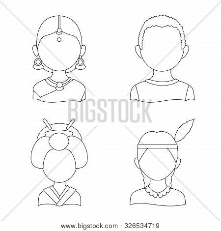 Isolated Object Of Imitator And Resident Icon. Collection Of Imitator And Culture Stock Symbol For W