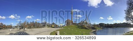Munich, Germany - November 28, 2016:  The Olympiapark In Munich, Germany, Is An Olympic Park Which W