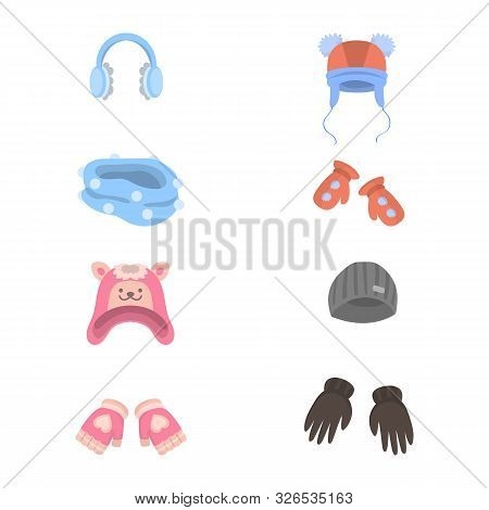 Isolated Object Of Headwear And Fashion Symbol. Collection Of Headwear And Cold Vector Icon For Stoc