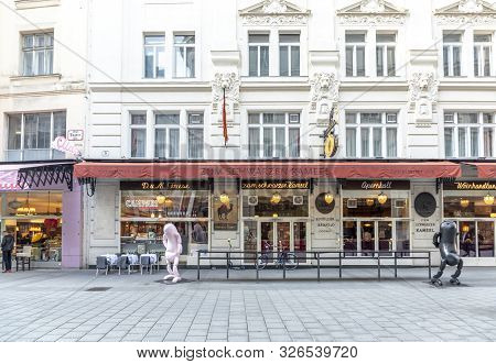 Vienna, Austria - Feb 18, 2019: Legendary Restaurant Zum Schwarzen Kameel In Downtown Vienna In 1.st