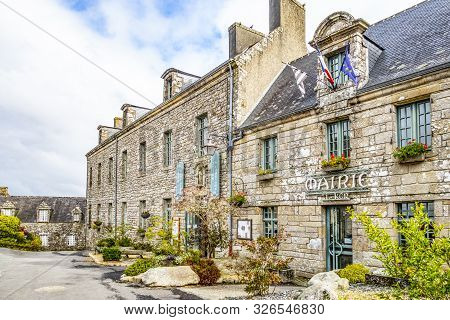 Locronan, France - September 17, 2019: Beautiful Houses In Locronan, Brittany, France