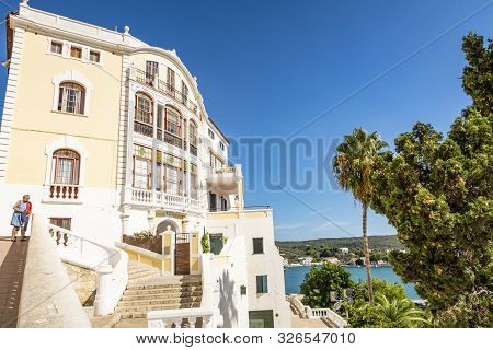Mahon, Spain - September 24, 2019: Beautiful Villa At The Coast Of Mahon, Spain